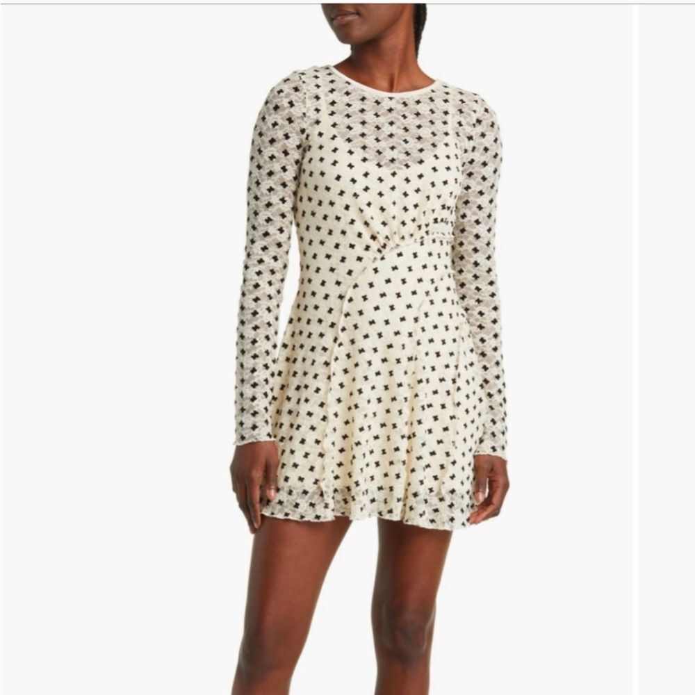 Free People Sheer Delight Lace Mini Dress Large No Slip